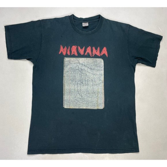 Anvil Other - VINTAGE Nirvana Ghost Notebook 2003 Graphic T-shirt Men Large Black Music